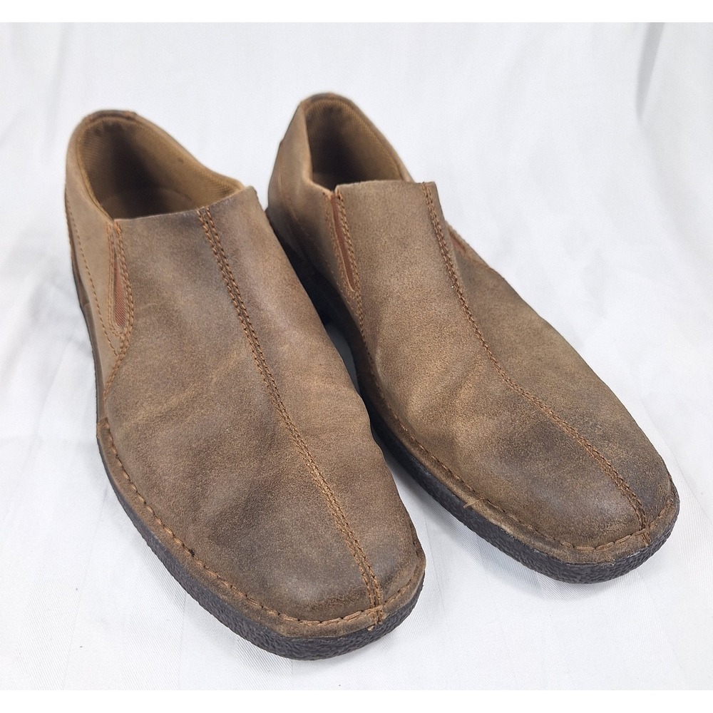 RJ Colt Finley Mens Brown Leather Slip On Loafer Shoes Size 10M